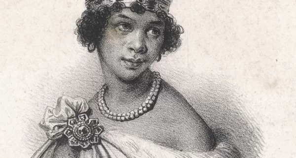 ilustração da rainha Nzinga, de François Villain, 1800