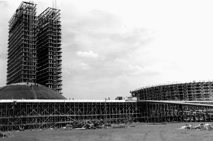 Construção do Palácio do Congresso Nacional, 1959