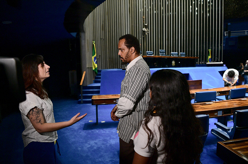 Bastidores do filme O Sonho de Abdias, no Plenário do Senado Federal