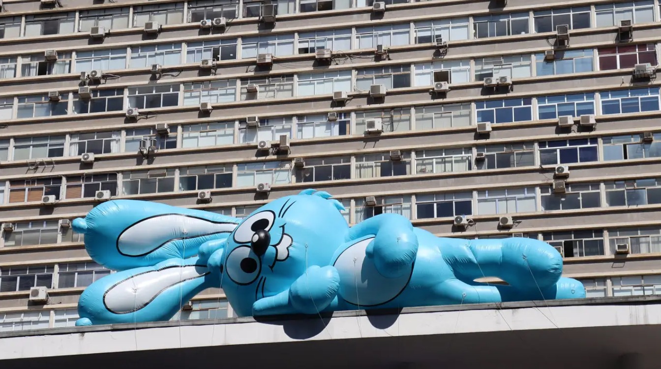 Sansão no topo do Conjunto Nacional, na Avenida Paulista