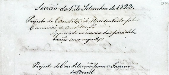 Destaque do projeto de Constituição apresentado pelos constituintes de 1823