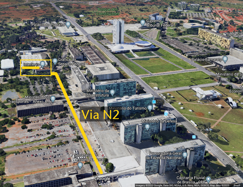 Localização da IFI em visão área da via N2.