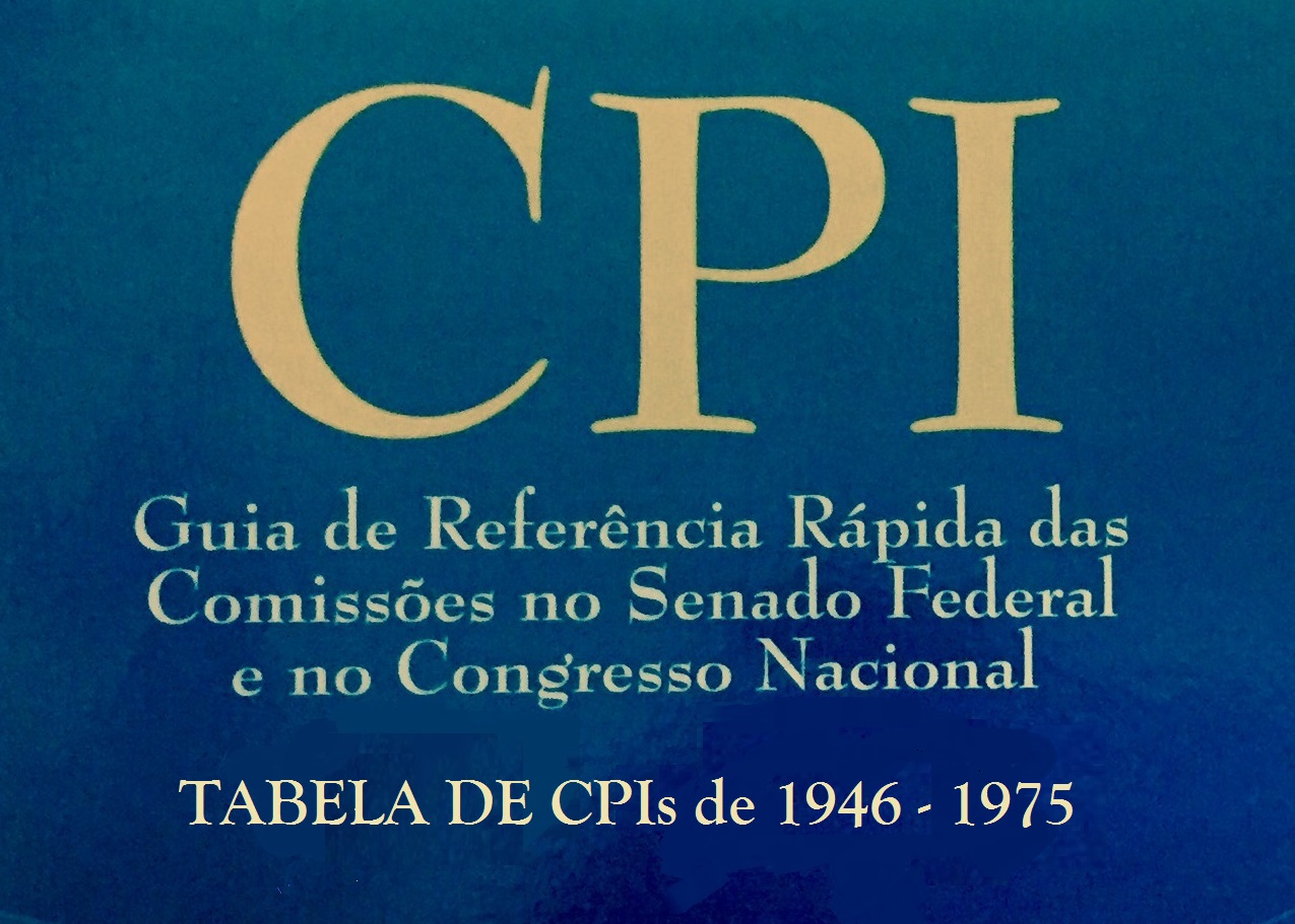 Capa - TABELA DE CPIs de 1946 - 1975