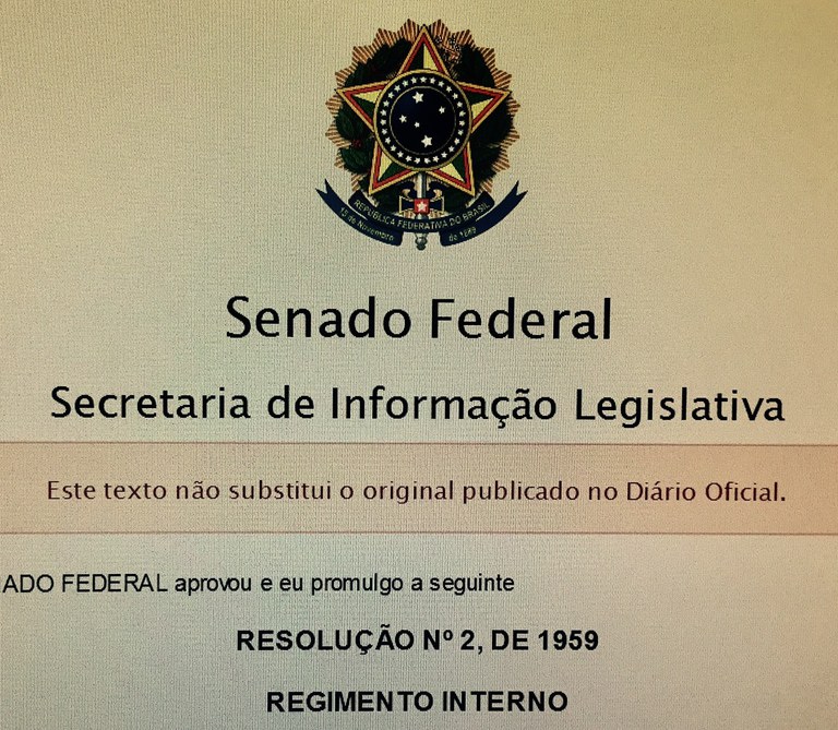 Regimento Interno 1959