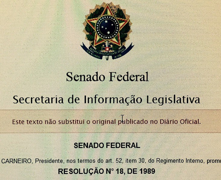 Regimento Interno 1989