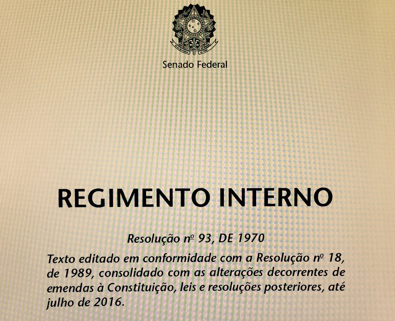 Regimento Interno 2016 - Volume I