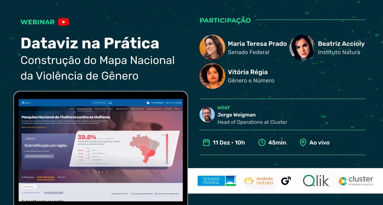 banner convite Dataviz na Prática Construção do Mapa Nacional da Violência de Gênero