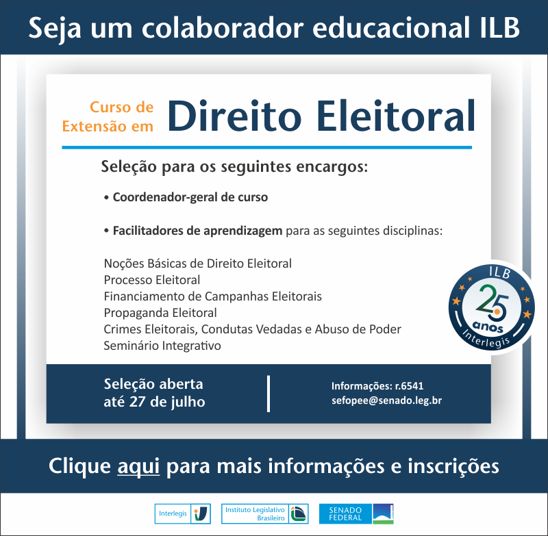 Credenciamento de colaboradores educacionais para Curso de Extensão em Direito Eleitoral