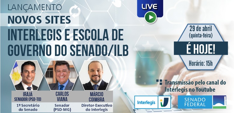 Interlegis e Escola de Governo do Senado/ILB lançam novos sites institucionais