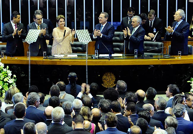 Renan cobra Reforma Política em posse de Dilma. Foto: Waldemir Barreto