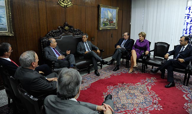 Senadores prometem acelerar votação de matérias ao receber ministro das Relações Exteriores na Presidência. Foto: Marcos Oliveira