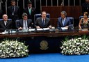 Renan Calheiros dá posse a novos senadores. Foto: Jonas Pereira