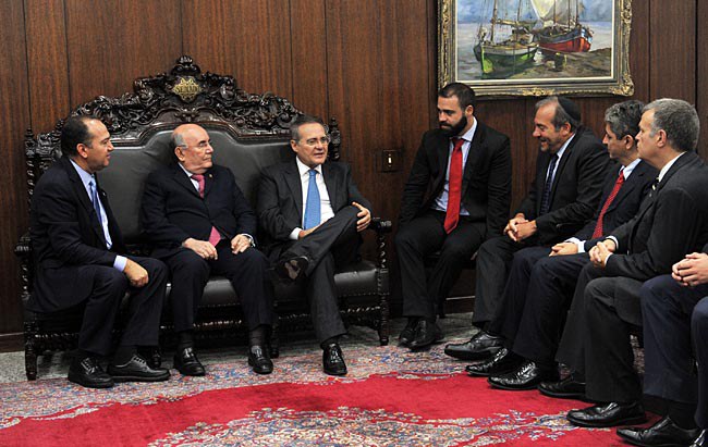 Presidente do senado, Renan Calheiros (PMDB-AL), recebe líderes religiosos. Foto: Jane de Araújo