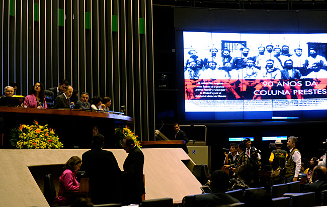 Sessão do Congresso Nacional homenageia 90 anos da Coluna Prestes. Foto: Jane de Araújo