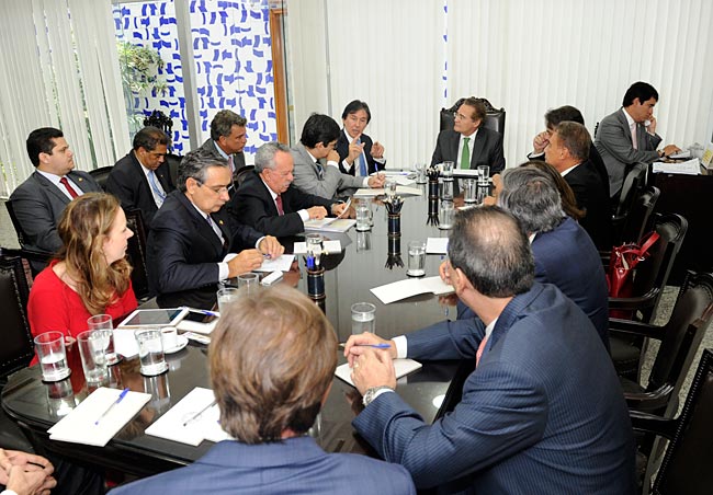 Líderes definem com o presidente do senado Renan Calheiros (PMDB-AL), presidência das comissões. Foto: Jane de Araujo