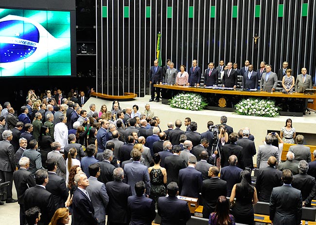 Presidente Renan Calheiros abre trabalhos do Congresso em 2014 - Foto: Jonas Pereira