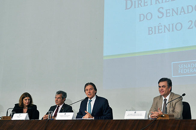 Eunício Oliveira apresenta diretrizes estratégicas do Senado para o biênio 2017-2019. Foto: Marcos Brandão