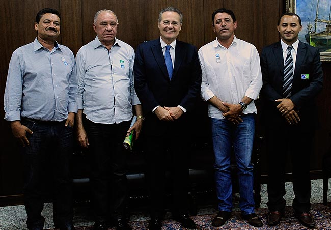 Presidente Renan Calheiros (PMDB-AL) recebe prefeitos de Alagoas. Foto: Jonas Pereira