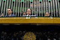 Em cerimônia de posse de Bolsonaro, Eunício afirma que presidente deve dialogar e obedecer a Constituição