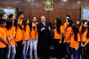 Jovens senadores conversam com Renan sobre processo legislativo