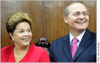 Renan recepciona a presidente Dilma na Presidência do Senado