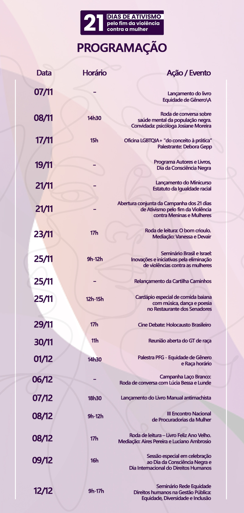 21 dias de ativismo programacao 2022