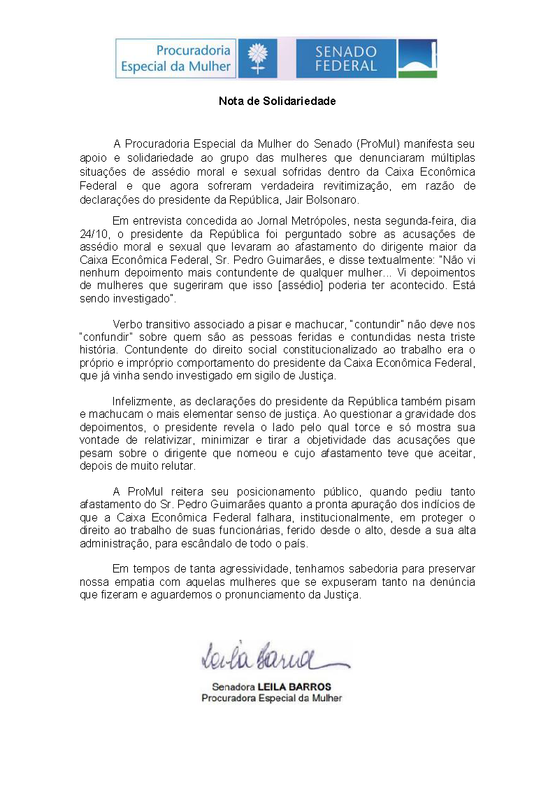 Nota solidariedade funcionarios caixa