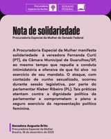 NOTA DE SOLIDARIEDADE – PROCURADORIA ESPECIAL DA MULHER