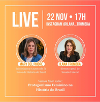 Ilana Trombka e Mary Del Priore farão live no Instagram sobre o Protagonismo Feminino na Independência do Brasil