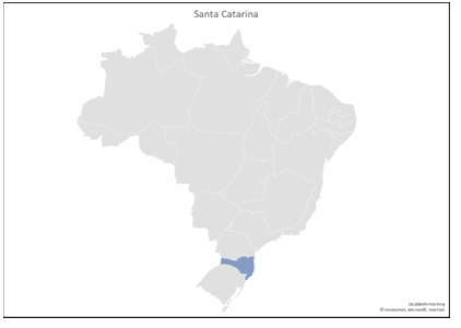 Mapa do Estado de Santa Catarina