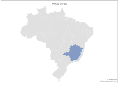 Mapa do Estado de Minas Gerais