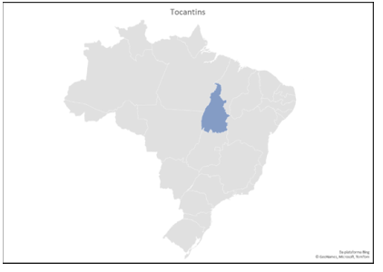 Mapa do Estado de Tocantins