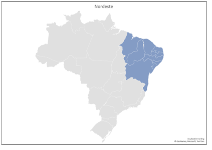 Mapa Nordeste