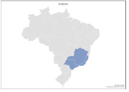 Mapa Sudeste