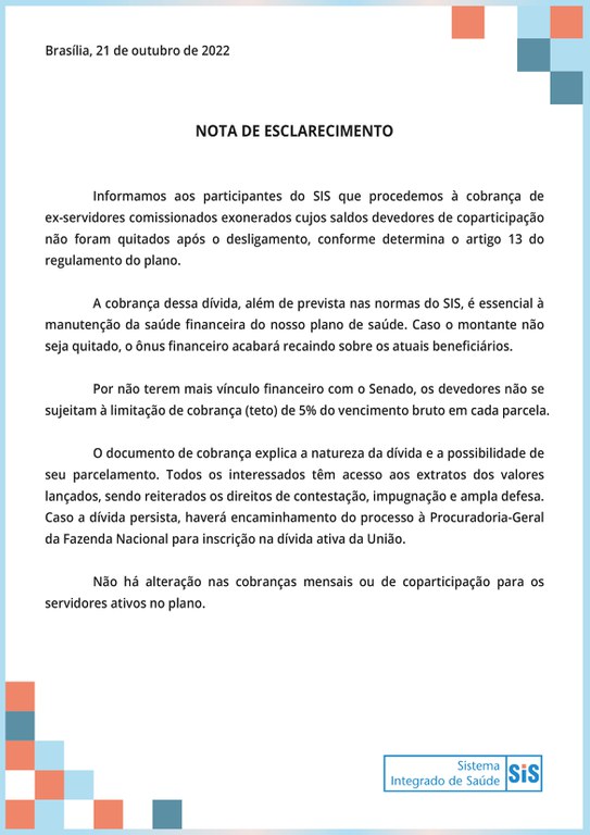 nota de esclarecimento