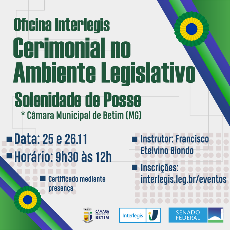 Cerimonial no Ambiente Legislativo - Solenidade de Posse - Câmara Municipal de Betim (MG)