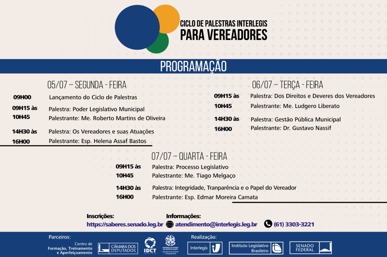 ciclo palestras vereadores