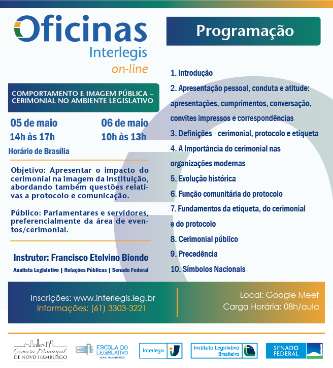 Oficina de Comportamento e Imagem Pública – Cerimonial no Ambiente Legislativo 