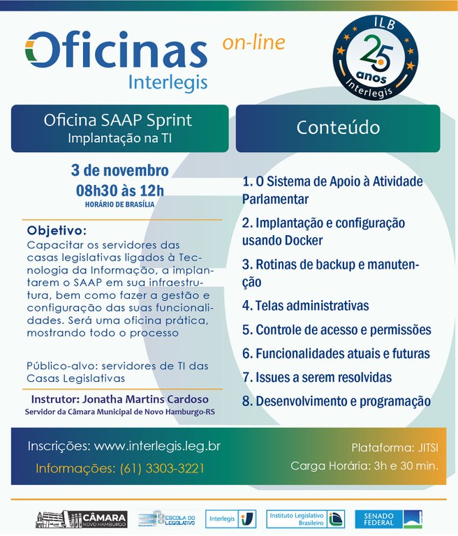Oficina de Sistema de Apoio à Atividade Parlamentar- SAAP Sprint - Implantação na TI - Turma 02