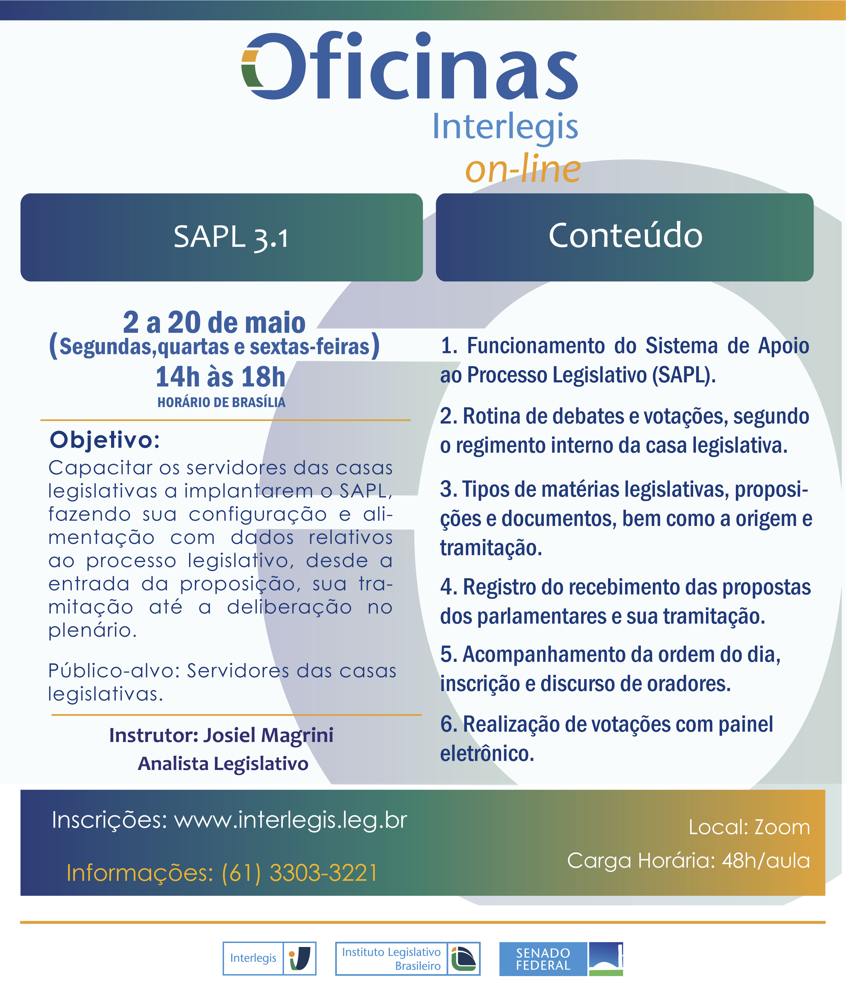 Oficina de Sistema de Apoio ao Processo Legislativo-Turma 04/2022