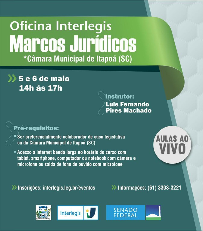 Oficina Interlegis de Marcos Jurídicos - Turma 2/2021 - Câmara Municipal de Itapoá (SC)