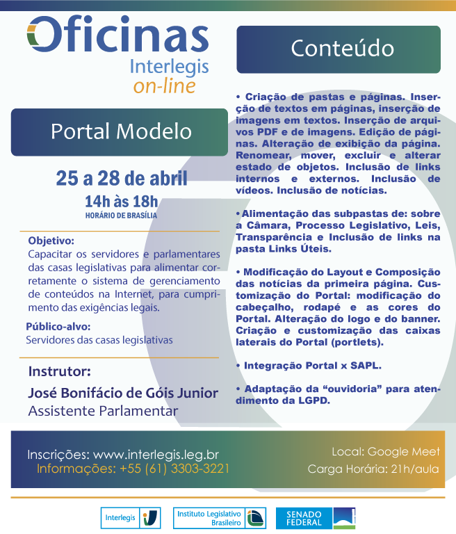 Oficina Interlegis de Portal Modelo  - Turma 4 2022