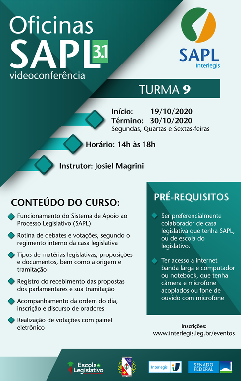 Oficina SAPL 3.1 Videoconferência - Turma 9
