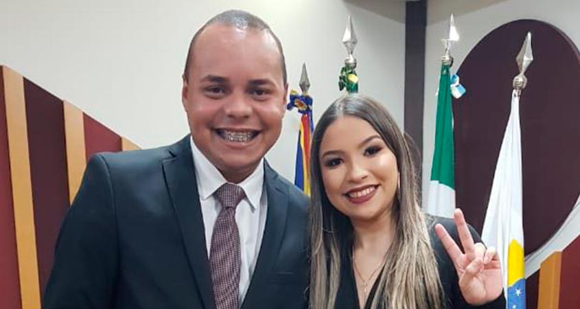 Carla Rios, vereadora Jovem de Rio Brilhante, e Carlos Henrique, Jovem Senador de Mato Grosso em 2014