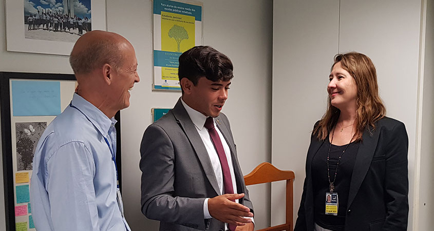 Maria Cristina Monteiro, diretora da SRPPM, e Cefas Siqueira, coordenador-geral da SRPPM receberam o vereador de Parelhas (RN), Netinho "Senador".