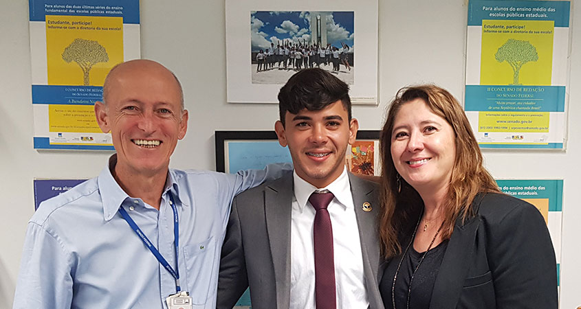 Maria Cristina Monteiro, diretora da SRPPM, e Cefas Siqueira, coordenador-geral da SRPPM receberam o vereador de Parelhas (RN), Netinho "Senador".