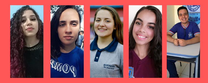 Os jovens senadores Yasmin Stefany Jesus (MS), Camila Antunes Simoni (MT), Giovanna Moura Sotelo (AM), Monaísa Laís de Sá Souza (PE) e Elber Souza Almeida (BA) falam sobre suas influências