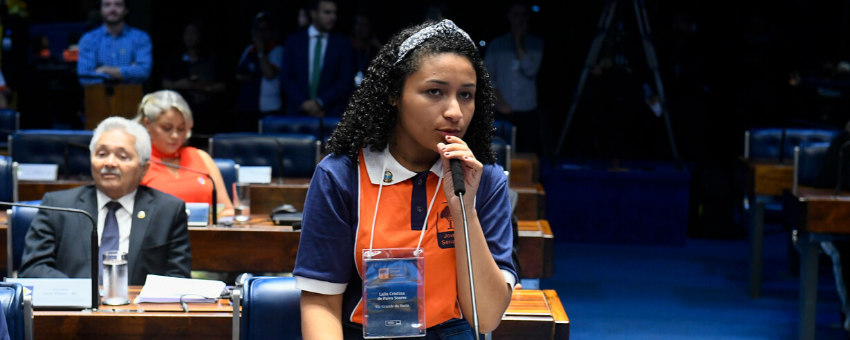 Estudante do Rio Grande do Norte é a presidente do Jovem Senador 2019