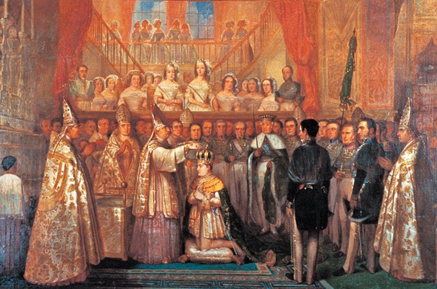 A coroação de dom Pedro II, em 1841, foi o mote da segunda letra do Hino Nacional