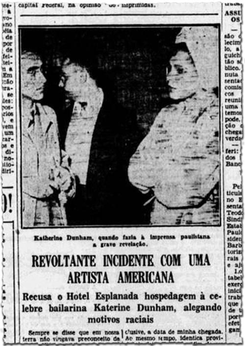Correio Paulistano noticia em 1950 episódio que levou país a ter primeira lei contra o racismo (imagem: Biblioteca Nacional Digital)